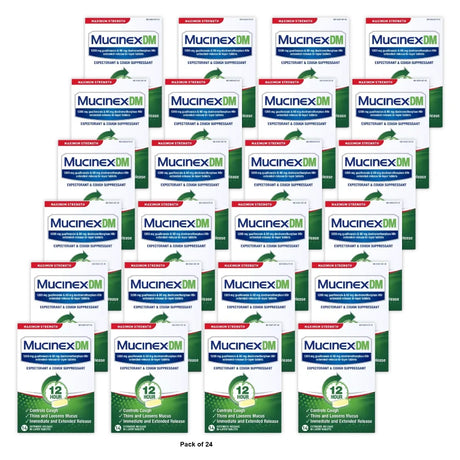 Mucinex Dm Max Strength 12 Hour Cough Medicine - Tablets - 14Ct 0.07 Oz (Pack Of 24)