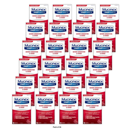 Mucinex Fast-Max Adult Severe Congestion And Cough Caplets 20 Count 0.1 Oz (Pack Of 24)