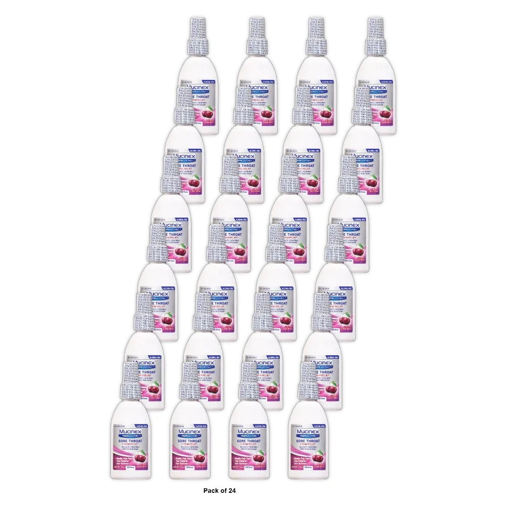 Mucinex® Instasoothe Sore Throat + Pain Relief Sore Throat Spray. Powerful Sore 3.8 Oz (Pack Of 24)