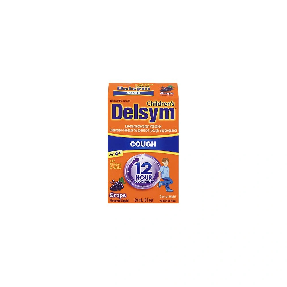 Delsym Cough Suppressant for Children & Adults Grape 3 fl oz(Pack of 12)
