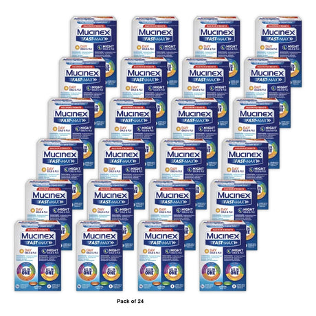 Mucinex Fast-Max Maximum Strength Cold & Flu Day And Night Medicine All-In-One 0.14 Oz (Pack Of 24)