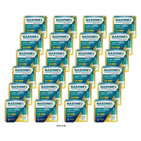 Nasonex 24Hr Non Drowsy Mometasone Furoate Allergy Medicine Nasal Spray - 60 Spr 0.34 Oz (Pack Of 24)