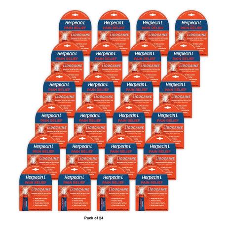 Herpecin L Pain Relief Triple Action Lidocaine Cold Sore and Fever Blister Gel (Pack of 24)