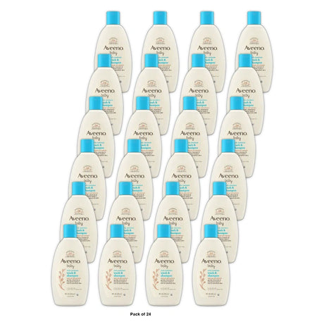 Gentle Wash & Shampoo with Natural Oat Extract, Tear-Free &, Lightly Scented, 8 fl Oz (Pack of 24)