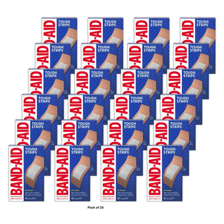 Band-Aid Brand Tough Strips Adhesive Wound Bandage Extra Large 10 Ct (Pack of 24)