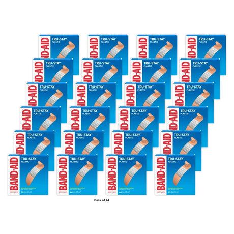 Band-Aid Brand Tru-Stay Plastic Adhesive Bandages All One Size 60 Ct (Pack of 24)