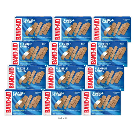 Band-Aid Flexible Fabric Bandages (Pack of 12)