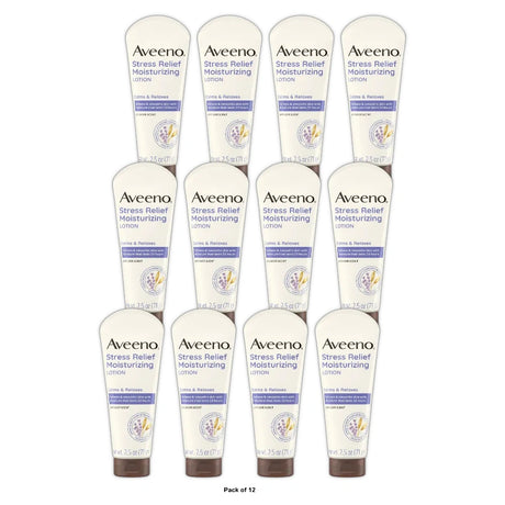 Aveeno Stress Relief Moisturizing Lotion Lavender Scent 2.5 fl.Oz (Pack of 12)