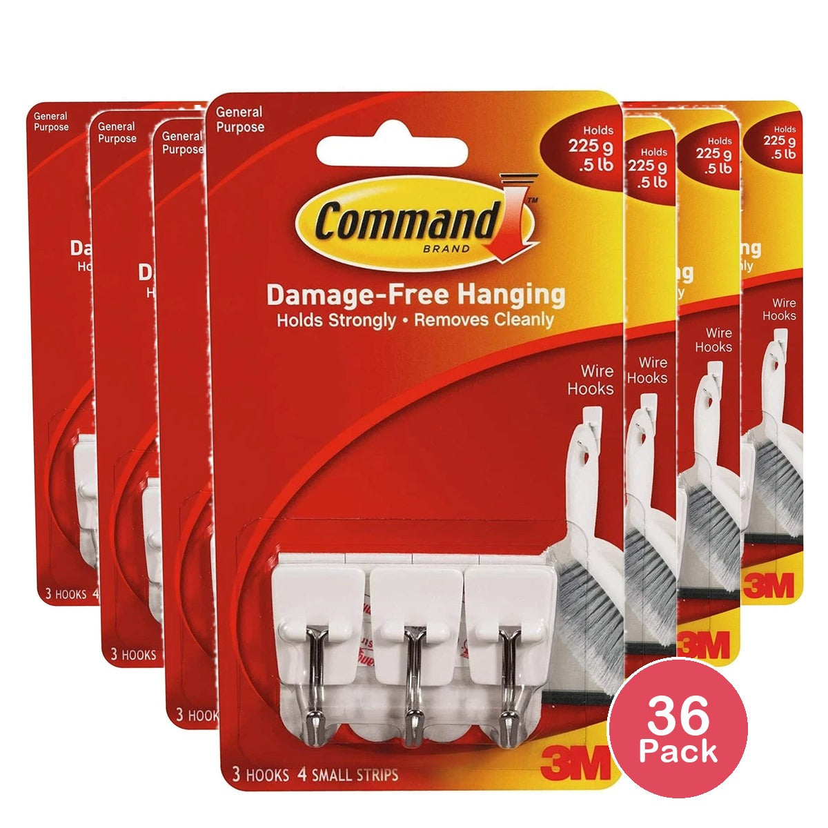 3M - Command Strips Utensil Hooks 3.00 ct (Pack of 36)
