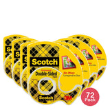 3M Scotch Double-Sided Tape 1/2 in x 250 in (Pack of 72)