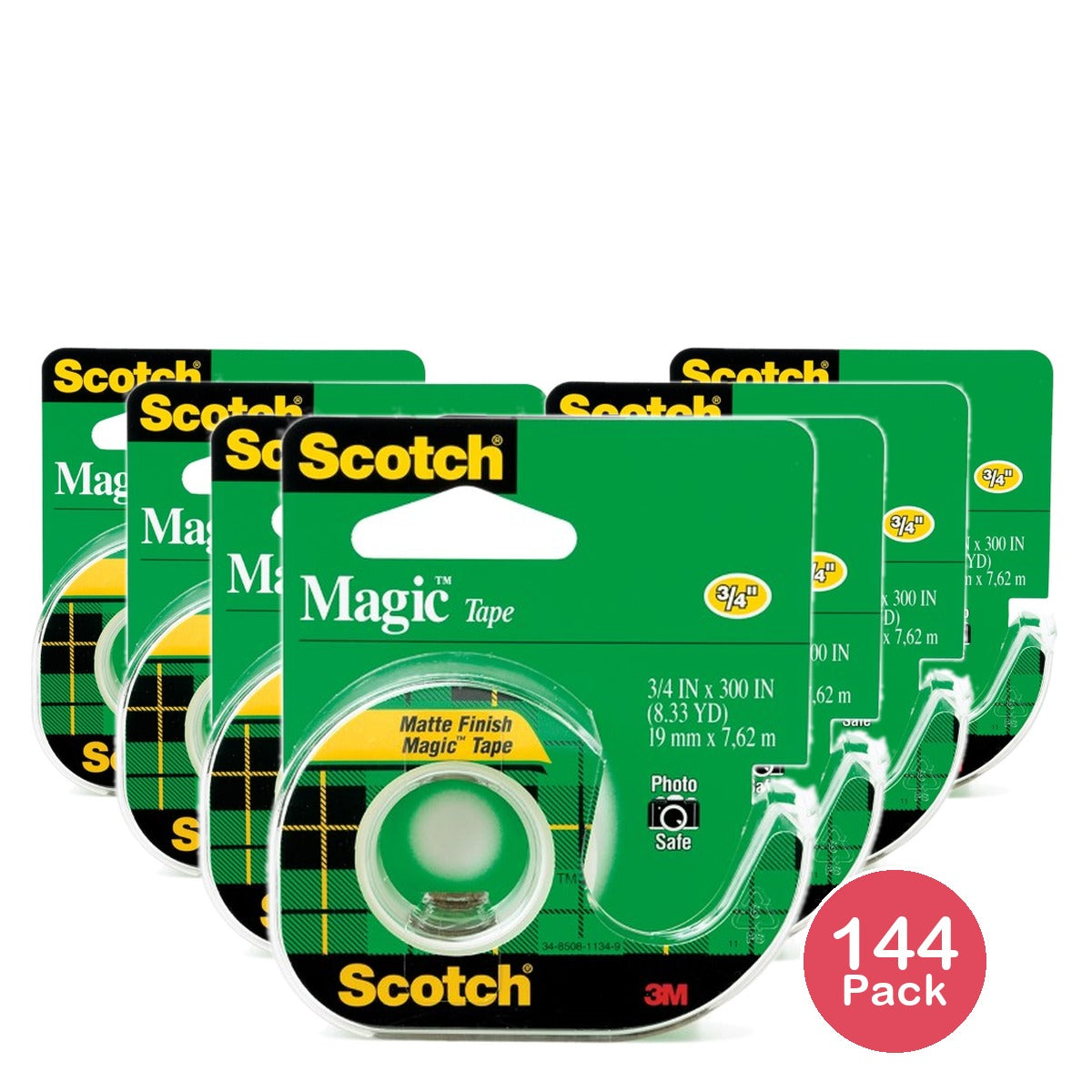 3M Scotch Magic Matte Finish Tape 0.75in x 300in 4Oz (Pack of 144)