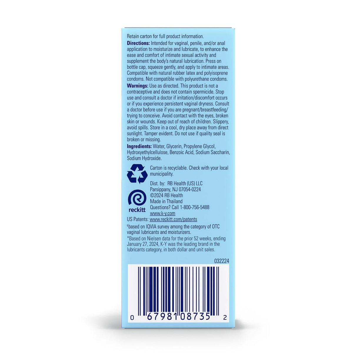 K-Y UltraGel Personal Water Based Lubricant, 1.5 Oz (Pack of 24)