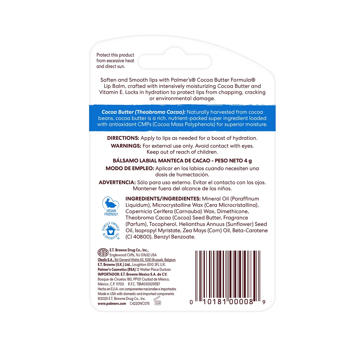 Palmer's Cocoa Butter Formula Ultra Moisturizing Lip Balm SPF 15 Original - .15 0.15 Oz (Pack of 12)