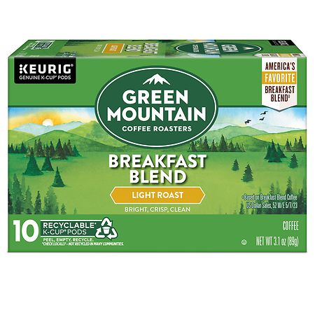 Green Mountain Coffee Roasters Breakfast Blend 10 Count (Pack of 6)