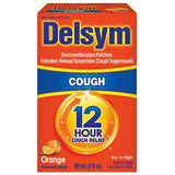 Delsym 12 Hr Cough Relief Liquid - Dextromethorphan - Orange - 3 fl oz (Pack of 12)