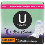 Kotex Natural Balance Overnight Maxi with Wings 14 Pads 9.28oz (Pack of 8)
