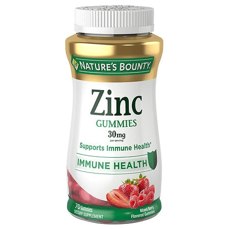 Nature?s Bounty Zinc 30 mg ? 70 Count Gummies 9.12oz (Pack of 12)