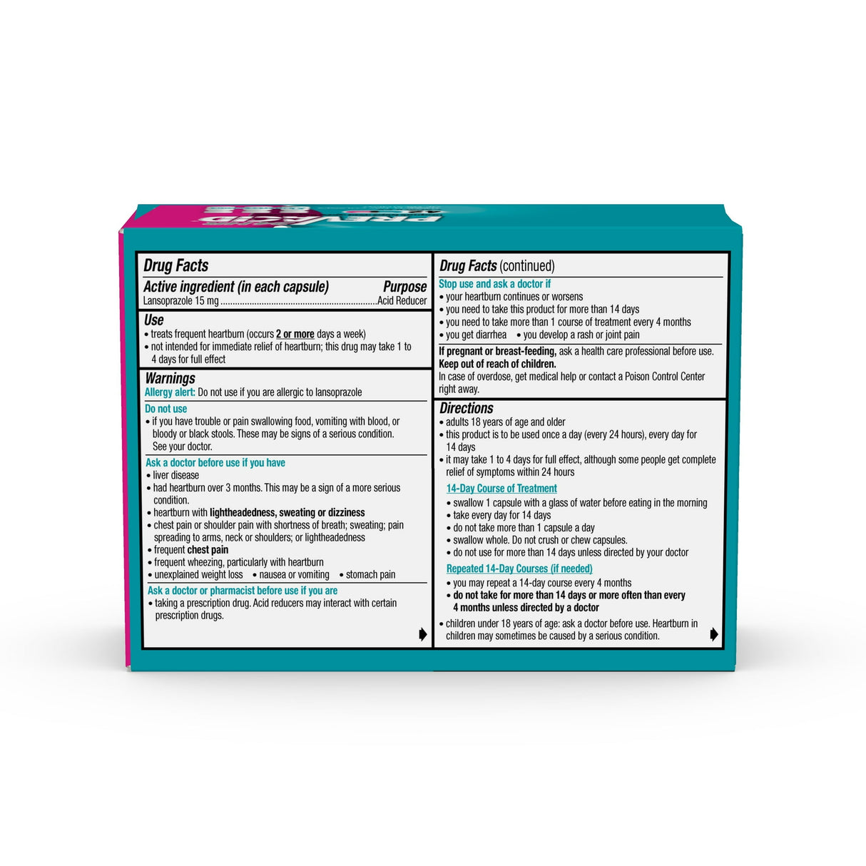 Prevacid 24 Hr Lansoprazole Acid Reducer Delayed-Release 15 Mg- Ppi For Complete 0.27 Oz (Pack Of 36)