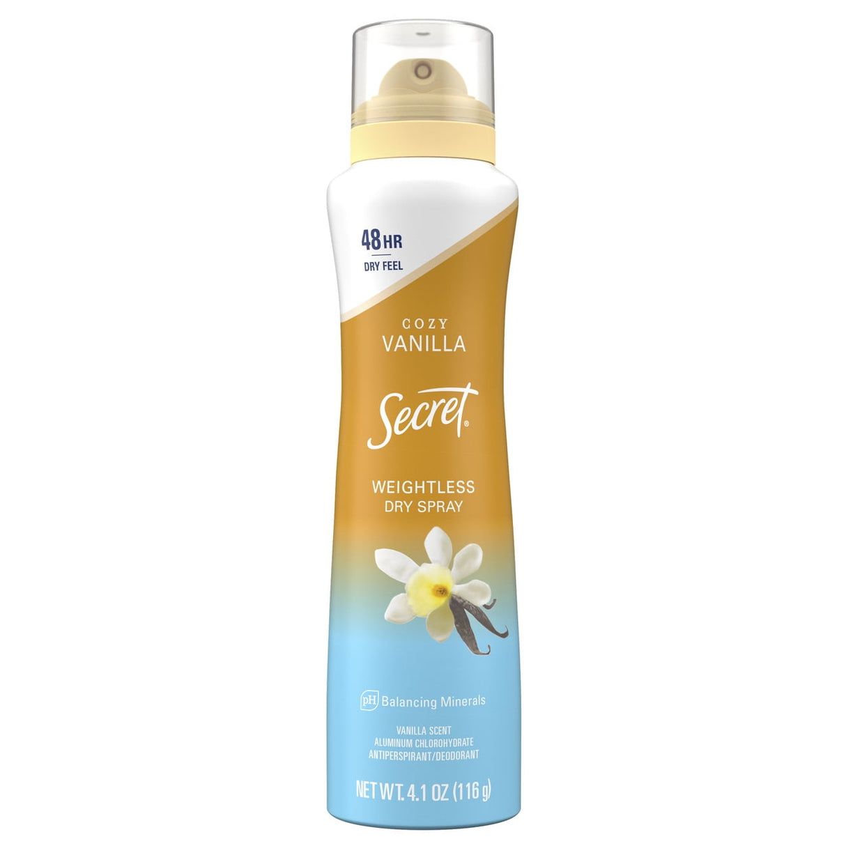 Secret Dry Spray Antiperspirant Deodorant - Vanilla and Argan Oil - 4.1 OZ(Pack of 12)
