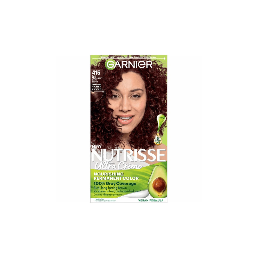 Garnier Nutrisse Nourishing Hair Color 415 Soft Mahogany Dark Brown (Pack of 12)