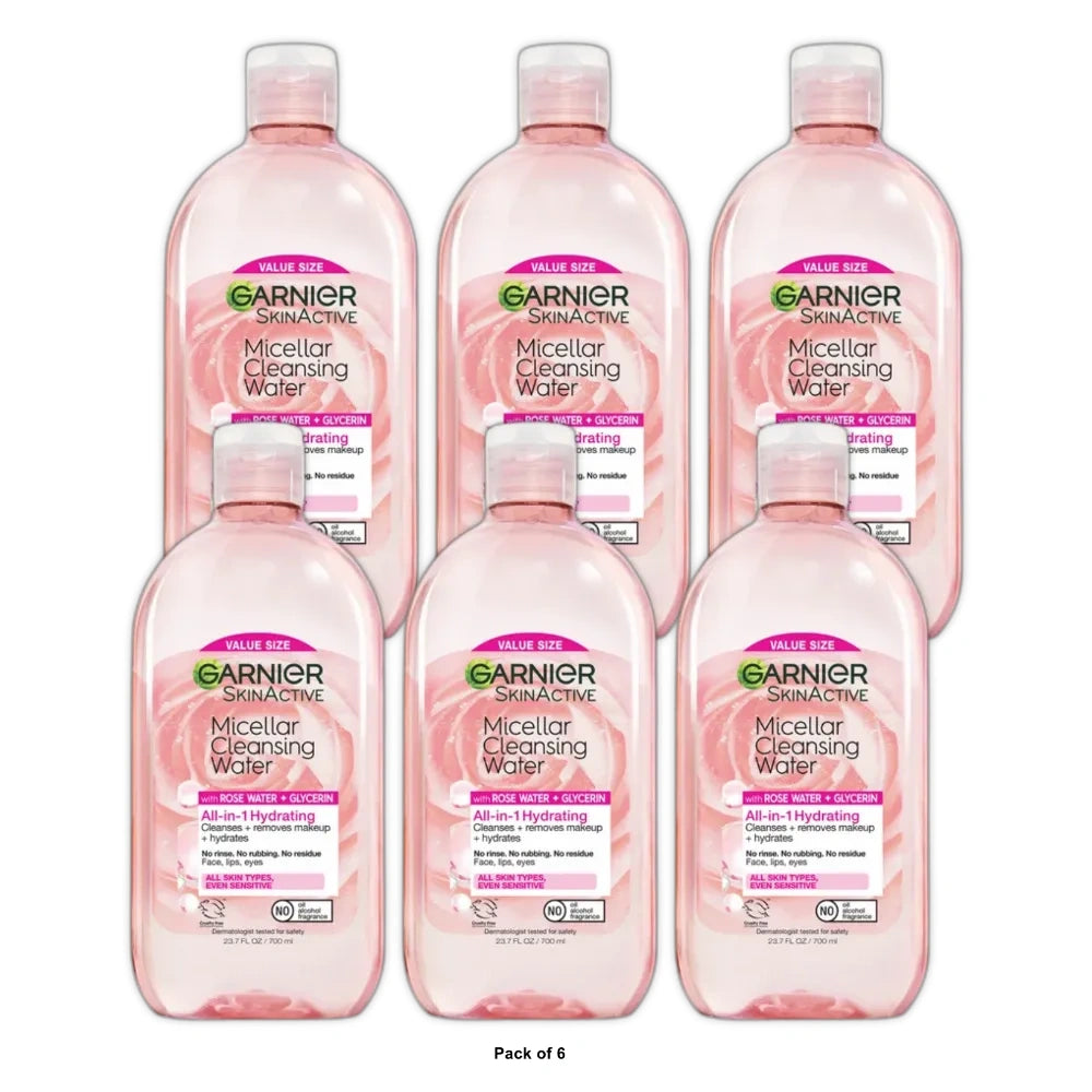 Garnier SkinActive Water Rose Micellar Cleansing Water - 23.7 fl oz (Pack of 6)