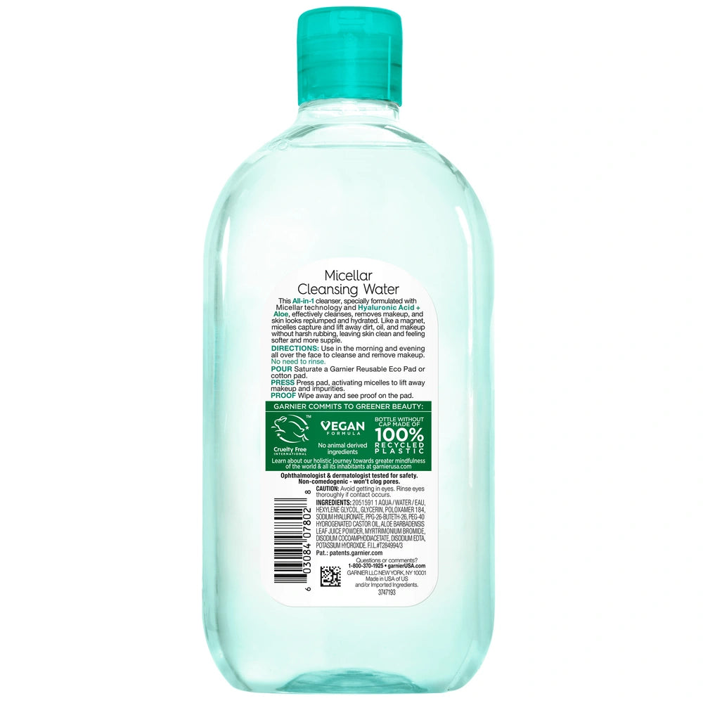 Garnier SkinActive Micellar Cleansing Water with Hyaluronic Acid Adult Value S 23.7 fl oz (Pack of 6)