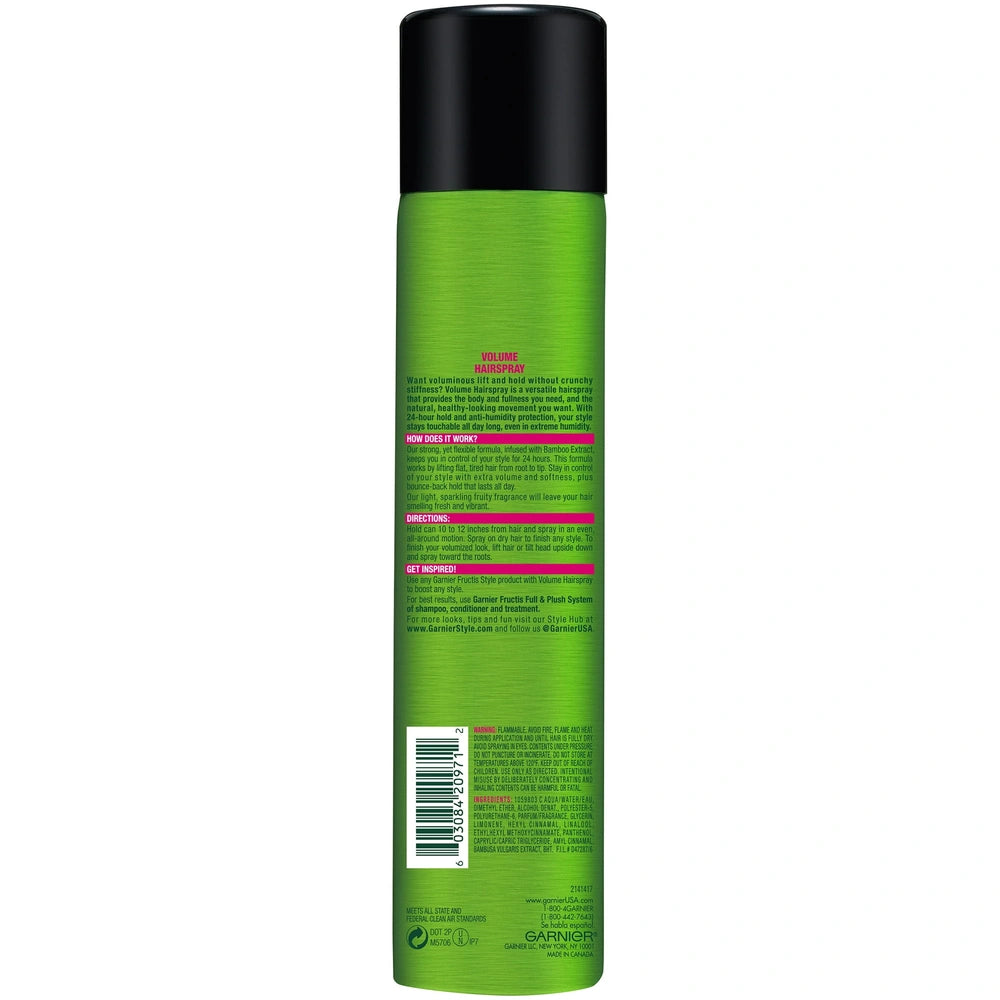 Garnier Fructis Style Volume Anti-Humidity Hairspray Extra Strong Hold 8.25 oz (Pack of 6)