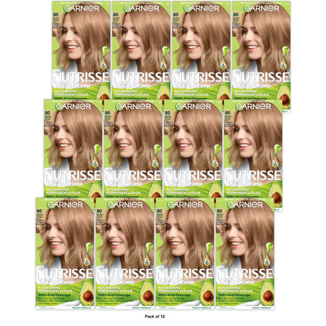 Garnier Nutrisse Nourishing Permanent Hair Color Creme - 80 Medium Natural Blond (Pack of 12)