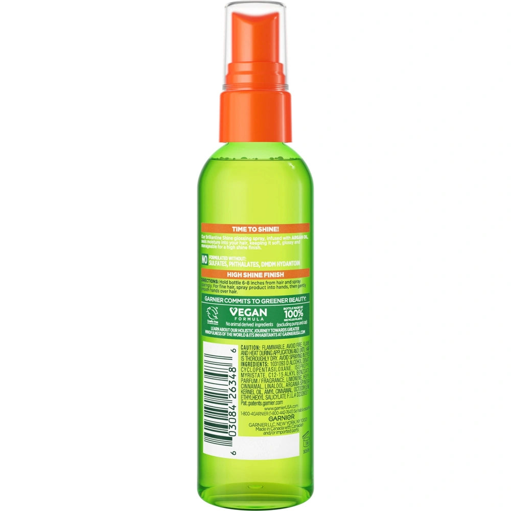 Garnier Fructis Style Brilliantine Shine Glossing Spray Dry Hair Unisex 3 fl oz (Pack of 6)