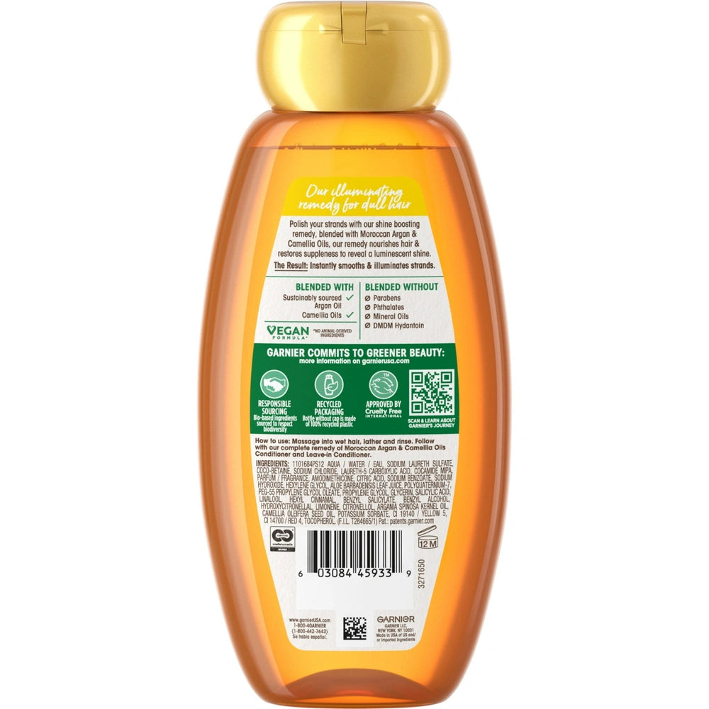 Garnier Whole Blends Nourishing Shampoo Moroccan Argan Camellia Oil Dry Hair 12.5 FL OZ(Pack of 6)