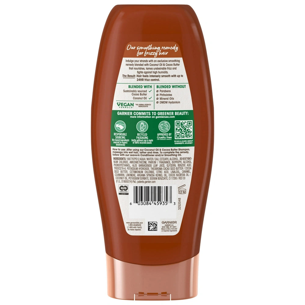Garnier Whole Blends Frizz Control Conditioner with Coconut Oil Cocoa Butter Al12.5 fl oz (Pack of 6)