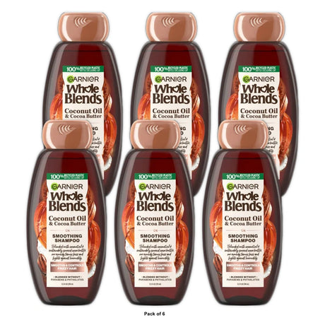 Garnier Whole Blends Frizz Control Nourishing Daily Shampoo All Hair Types 12.5 fl oz (Pack of 6)