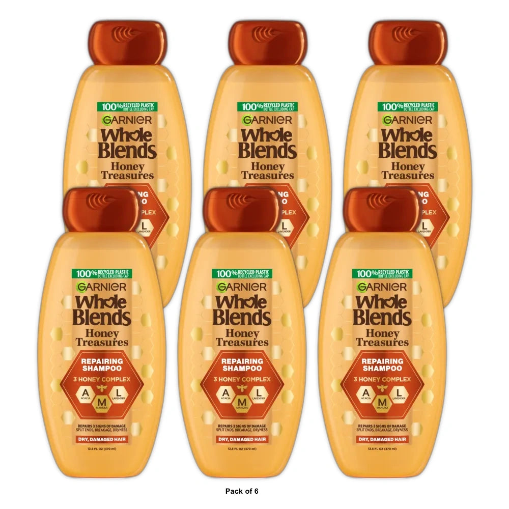 Garnier Whole Blends Honey Treasures Repairing Shampoo - 12.5 fl OZ (Pack of 6)