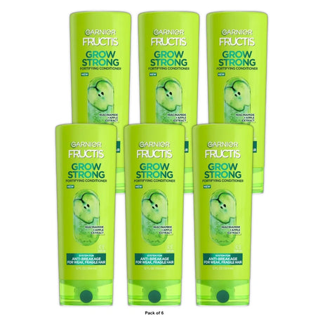 Garnier Fructis Grow Strong Fortifying Shine Enhancing Conditioner All Hair Type 12 OZ (Pack of 6)