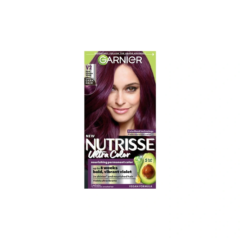 Garnier Nutrisse Nourishing Color Creme - V2 Dark Intense Violet (Pack of 12)