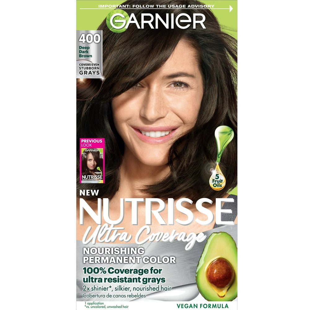 Garnier Nutrisse Ultra Coverage 100% Gray Coverage Permanent Hair Color - 400 De (Pack of 12)