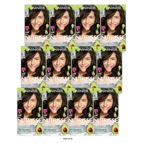 Garnier Nutrisse Ultra Coverage 100% Gray Coverage Permanent Hair Color - 400 De (Pack of 12)