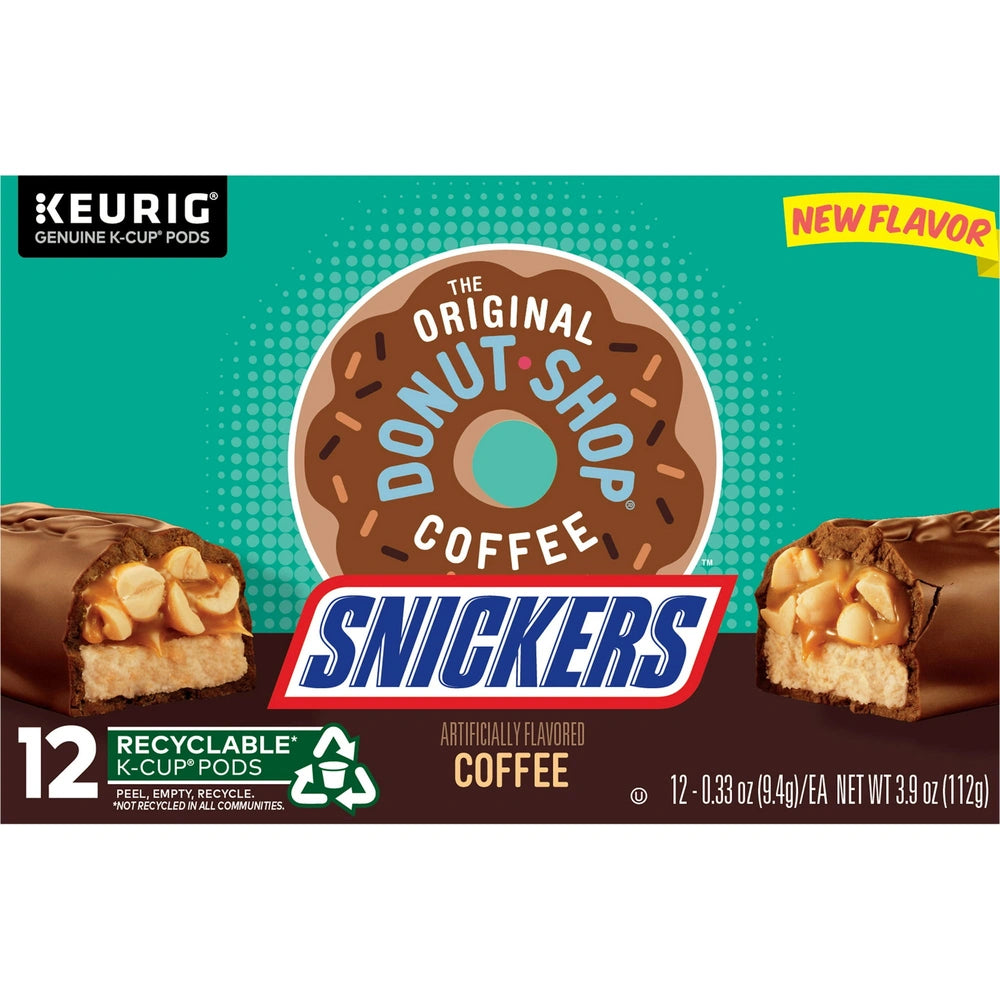 The Original Donut Shop Snickers Flavored Coffee K Cups Keurig 10 Ct 3.3 Oz (Pack of 6)