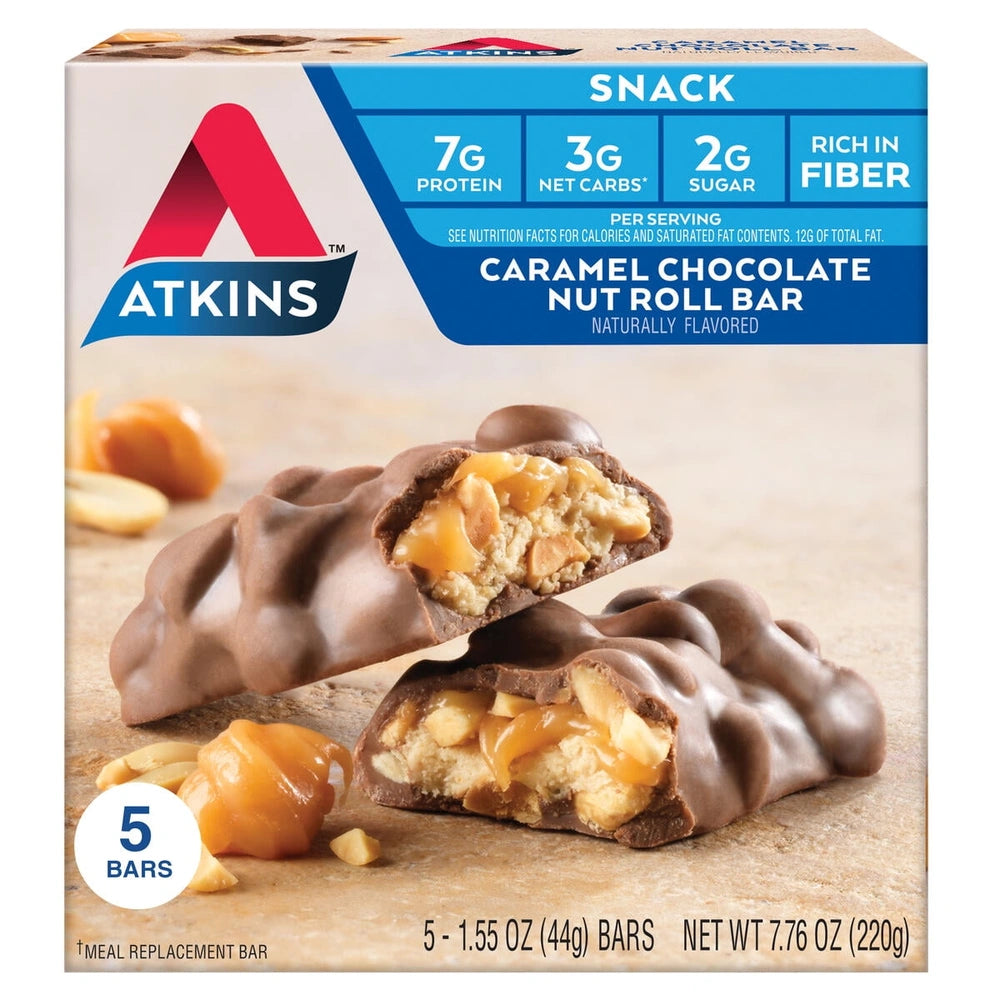 Atkins Snack Bar Caramel Chocolate Nut Roll - 5ct 7.76 Oz (Pack of 6)