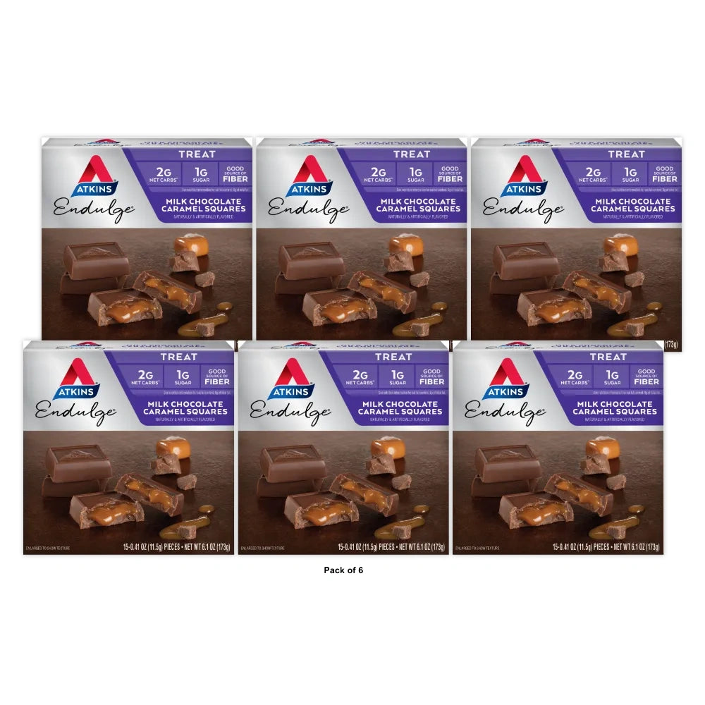 Atkins Endulge Milk Chocolate Caramel Pieces, 5 Count 6.1 Oz (Pack of 6)