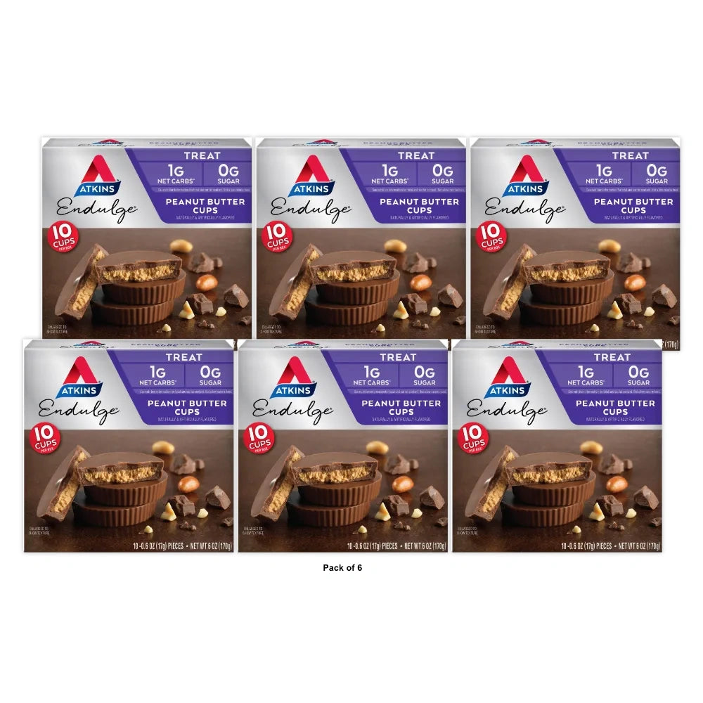 Atkins Endulge Treat Peanut Butter Cups. Rich Milk Chocolate &amp; Creamy Peanut But 6 Oz (Pack of 6)