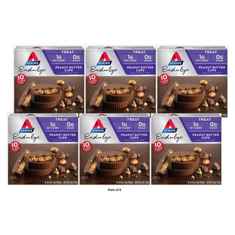 Atkins Endulge Treat Peanut Butter Cups. Rich Milk Chocolate &amp; Creamy Peanut But 6 Oz (Pack of 6)