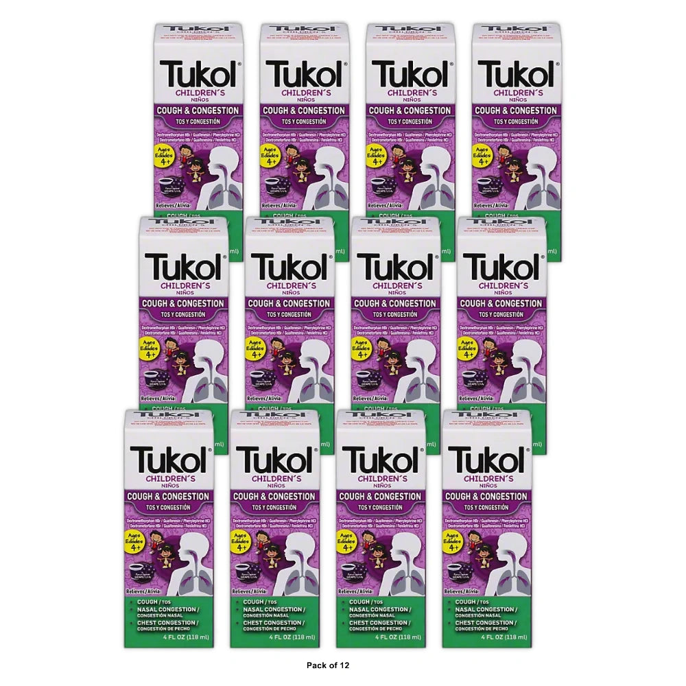 TUKOL Children's Cough & Cold, 4 Fl oz (Pack of 12)
