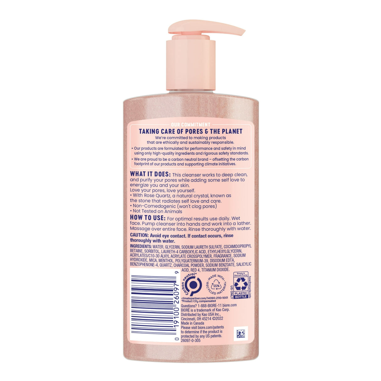Biore Daily Purifying Cleanser, Oil Free Face Wash, Dermatologist Tested Rose Qu 6.77 oz (Pack of 12)