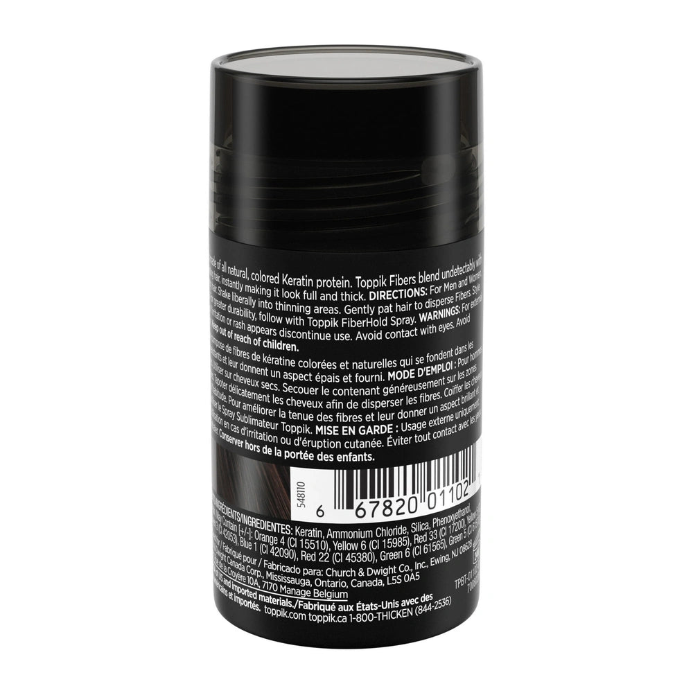 Toppik Hair Building Fibers, Dark Brown Hair Fibers, Hair Thickener for Thinning (Pack of 12)