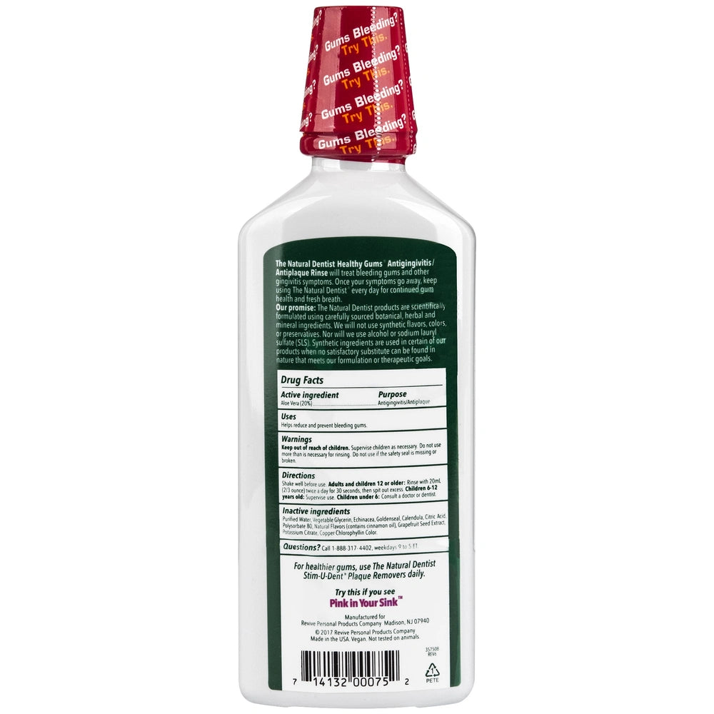 The Natural Dentist Healthy Gums Antigingivitis Rinse Peppermint Twist 16.9 OZ (Pack of 6)
