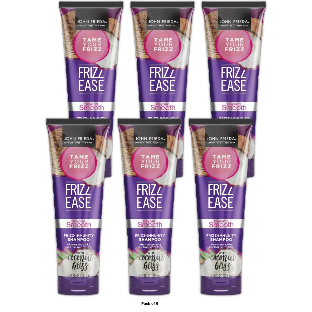 John Frieda Frizz Ease Beyond Smooth Shampoo, Frizz Immunity Shampoo, Anti-Humid 8.45 oz(Pack of 6)