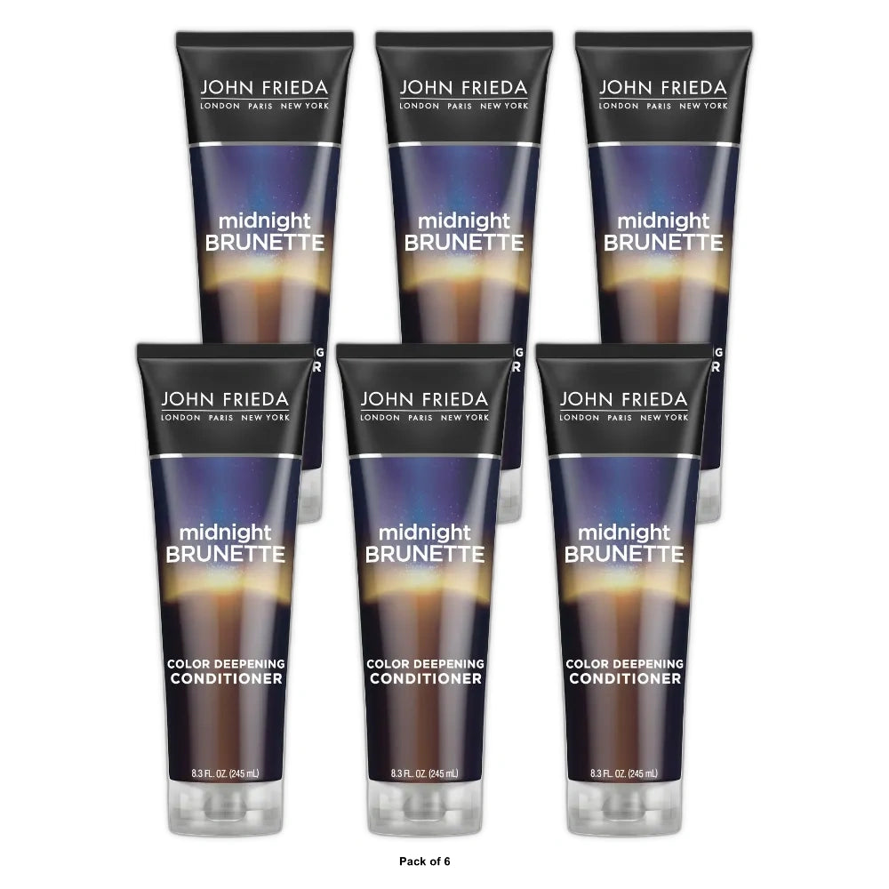 John Frieda Midnight Brunette Visibly Deeper Color Deepening Conditioner Brunet 8.3 oz(Pack of 6)