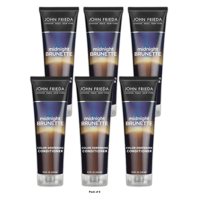 John Frieda Midnight Brunette Visibly Deeper Color Deepening Conditioner Brunet 8.3 oz(Pack of 6)