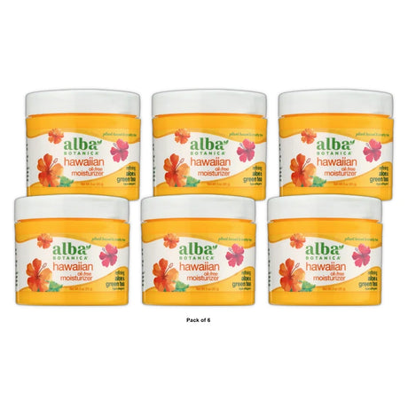 Alba Botanica Refining Aloe & Green Tea Hawaiian Oil-Free Moisturizer 3 OZ (Pack of 6)